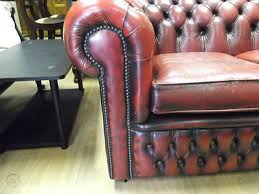 Oxblood vinyl chesterfield club chair trd010326. An Original Oxblood Chesterfield Sofa 305666873