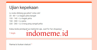 Tes kepribadian ini terkenal banget di korea! Update Link Ujian Kepekaan Docs Google Form Terbaru 2020 Indonesia Meme