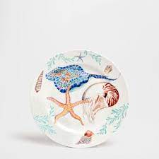 Vajilla Fondo Del Mar Vajilla Mesa Zara Home Espana Sea Decor Ocean Home Decor Hand Painted Porcelain