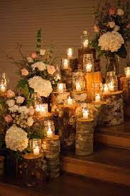 Candlelight And Logs Wedding Rustic Wedding Decorations Rustic Winter Wedding Ceremony Candles