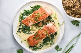» salmon and spinach lasagne. One Pan Salmon With Creamy Garlic Spinach The Dizzy Cook