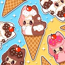 Alpaca Ice Cream Vinyl Sticker Kawaii Llama Sticker Dessert - Etsy