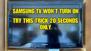 Plug it back in, and then press and hold the power button. Samsung Tv Won T Turn On Simplest Trick To Fix Youtube