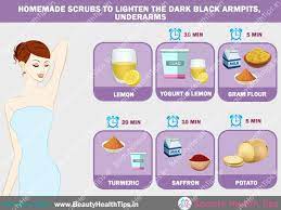 It is for this reason that fair skinned women find it difficult to hide these marks unlike those with a darker skin tone who can sometimes get away with these blemishes how can one remove black spots under eyes? Homemade Scrubs To Lighten The Dark Black Armpits Underarms