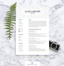 Learn how to write a resume or cv in english with these tips. Cv Template Alice Resume Format Cover Letter In English Etsy