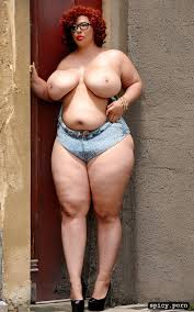 Image of red short hair, naked, fat woman, style vintage, bbw, legs open -  spicy.porn