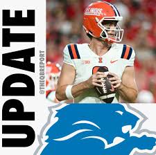 The Detroit Lions are signing UDFA former Illinois quarterback Luke Altmyer.  #nfl #nflfootball #illinois #lions #nflnews