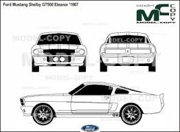 Ford Mustang Shelby Gt500 Eleanor 1967 Blueprints Ai Cdr Cdw Dwg Dxf Eps Gif Jpg Pdf Pct Psd Svg Mustang Shelby Ford Mustang Shelby Shelby Gt500
