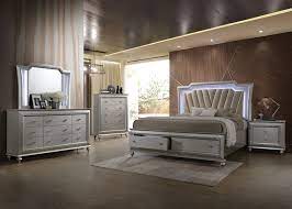 Enjoy free shipping on most. Acme 27230q 5 Pc Kaitlyn Champagne Finish Wood Led Lighted Queen Bedroom Set