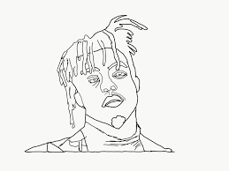 Black outline drawing of dog isolated on white poster. My Juice Wrld Fan Art Juicewrld