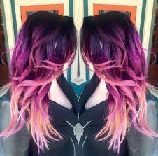 Magenta Purple Pink Ombre Hair Magenta Hair Hair Styles Pink Ombre Hair