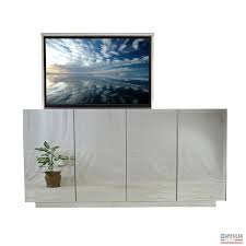 Modern Beveled Mirror Tv Lift Cabinet