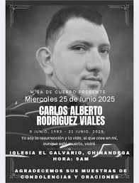 Invitación a Santa Misa de exequias del Sr. Carlos Alberto Rodríguez  Viales. ➡️ Miercoles 25 de Junio 2025