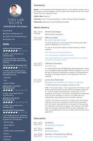 Android Developer Resume Example Marketing Resume Resume Examples Manager Resume