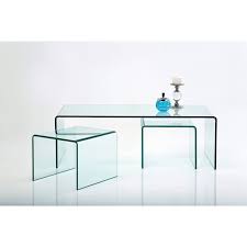This round 3 piece coffee table set is worth waiting for. Contemporary Glass Coffee Table Clear Club Kare Design