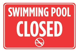Swimming Pool Closed Red White Print Swim Rules Poster Outdoor Horizontal Notice Sign Large Aluminum Silver M Swimming Pool Signs Pool Signs Swimming Pools