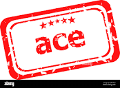 red rubber stamp with ace word Stock Photo - Alamy