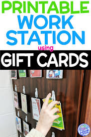 Vocational Training With Gift Cards Fun Work Station For Sped Functional Life Skills Special Education Life Skills Activities Special Education Jobs