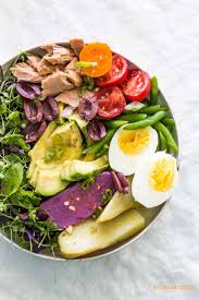 Classic Nicoise Salad Easy Healthy French Dinner Salad Recipe With Tuna Potatoes Green Beans Eggs And Microgreens Nicoise Salad Nicoise Salad Recipe Salad
