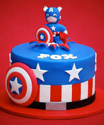 Want to discover art related to captainamerica? Half Covered Stripes Captain America Birthday Cake Captain America Cake America Cake