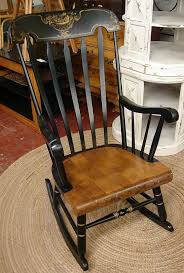 Vintage Reclaimed Early American Black Laquer Laquered Rocker Rocking Chair Call For A Shipping Quote Rockers Rocking Chairs Rocking Chair Early American