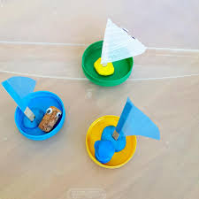 Your kids will love the chance to cool off this summer and with freezing toes next to outdoor activities for kids, suggest kids to play christmas wheel of presents. Jar Lid Boats Water Play My Bored Toddler