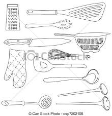 Vector Of Kitchen Tools Set Of Kitchen Appliances Silhouette On The Csp7202108 Search Clip Art Illustra Kitchen Tool Set Kitchen Appliances Kitchen Tools