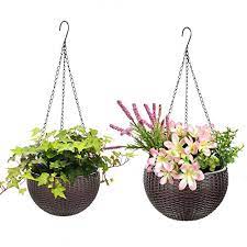 Check spelling or type a new query. Round Plastic Resin Chain Basket Hanging Planter Hanging Flowers And Plants Great For Garden Office Home Porch Balcony Indoor Outdoor Use 10 2 Inch And 6 6 Inch 2 Pack Hanging Baskets For Plants Gardening Patio