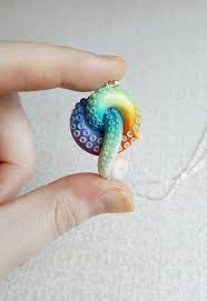 Aqua Rainbow Tentacle Necklace Octopus Pendant Animal Totem Etsy Rainbow Jewelry Tentacle Octopus Pendant