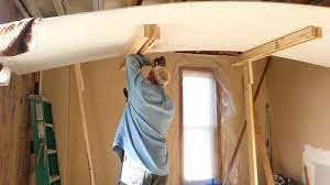 To cut drywall, score the measuring line several times with the utility knife to break the surface of the paper. Homemade Drywall Lift Support Youtube