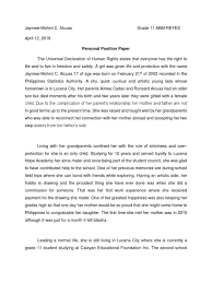 Another great example of a position paper that presents an idea that one can either agree with or oppose to. Position Paper Example Social Institutions Social Science