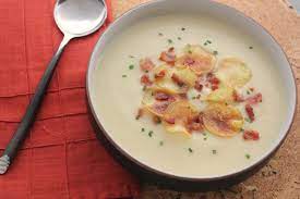 Cream Of Parsnip Soup With Potato Crisps And Bacon Recipe Parsnip Soup Potato Crisps Parsnips