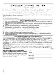 kitchenaid gas range warranty
