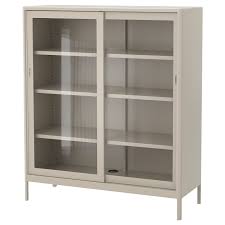 Construction is made of wood with antique finish. Idasen Cabinet With Sliding Glass Doors Beige 47 1 4x55 1 8 Ikea