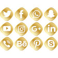Conjunto De Icones De Midia Social Dourada Midia Social Logotipo De Midia Social Conjunto De Icones De Midias Sociais Imagem Png E Vetor Para Download Gratui Social Media Icons Social Media