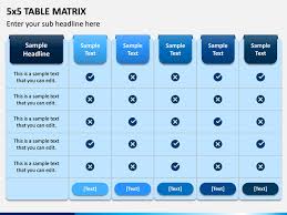 5x5 Table Matrix In 2020 Matrix Diagram Chart Presentation