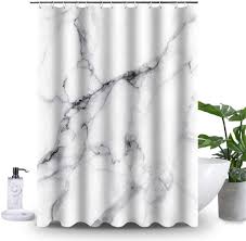 The curtains use white and blue to surround the classic bathroom tub. Uphome Wild Symbol Marble Pattern Bathroom Shower Curtain White And Grey Polyester Fabric Bath Decorative Curtain Ideas 72 W X 78 H Amazon Ca Home