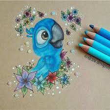 Blu From Rio Movie Blu Bludrawing Draw Drawing Blue Fabercastell Pencils Kraftstax Bird Bluebir Disney Art Drawings Colorful Drawings Drawing Artwork Dibujos animados para dibujar faciles a color. disney art drawings
