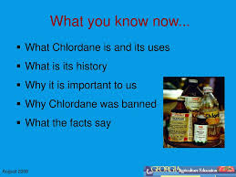 Chlordane was largely replaced by dursban (chlorpyrifos), an organophosphate. Chlordane Banned Out Of Fear Or Fact Ppt Download