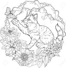Flower coloring pages make the day bright and sunny for me. Coloring Page Flowers And Cat Coloring Pages Name Station