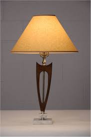 Mid century modern sculptural wood lamp! Pair Of Mid Century Modern Wood Marble Table Lamps