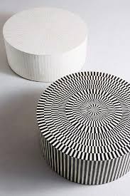 Striped Bone Inlay Coffee Table In Black White Etsy In 2020 Drum Coffee Table Bone Inlay Table Contemporary Coffee Table