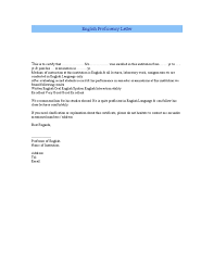 English Proficiency Letter Pdf Pedagogy Communication