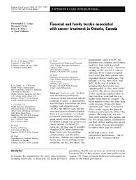 This can result in tumors, damage to the immune system, and other impairment that can be fatal. Pdf Financial And Family Burden Associated With Cancer Treatment In Ontario Canada Raisa Deber And Christopher Longo Academia Edu