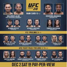 Aug 27, 2021 · here are the main card ufc odds and predictions for ufc fight night: Ufc 218 Live Results Max Holloway Vs Jose Aldo Ii