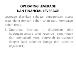 Jika degree of operating leverage sebesar 10, maka jika penjualan d. Ppt Operating Leverage Dan Financial Leverage Powerpoint Presentation Id 3702135