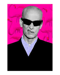 Photo illustration of film director John Waters (Pink Flamingos, Cry Baby,  Hair Spray, Female Trouble). From a photograph by Charlie Engman.  #photoillustration #graphicdesign #illustration #johnwatets #divine