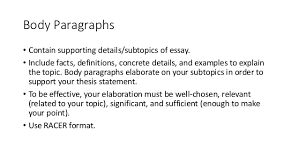 One of the essential parts of your essay is a thesis statement. Informative Essay Notes