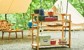 キャンプギアをdiy 変幻自在に使える木製キッチンテーブル hondaキャンプ キッチンテーブル キャンプ用テーブル キャンプ テーブル diy