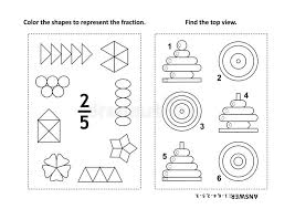 Answers for math mate problems are available in the teacher resource cds and books accompanying the student's math books. Educational Math Activity Page With Two Puzzles And Coloring Fractions Spatial Skills Stock Vector Illustration Of Represent Games 112576439